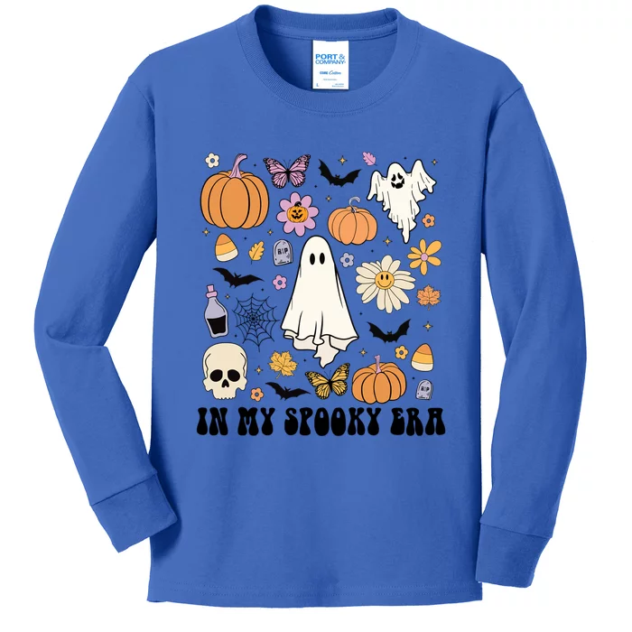 Retro Fall Halloween In My Spooky Era Cute Ghost Pumpkin Cute Gift Kids Long Sleeve Shirt