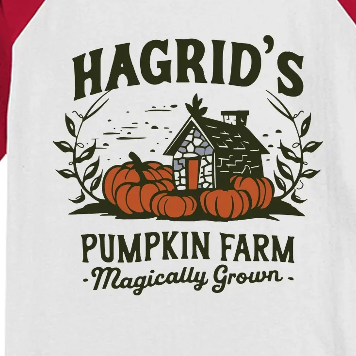 Retro Fall HagridS Pumpkin Farm Patch Autumn Pumpkin Garden Kids Colorblock Raglan Jersey