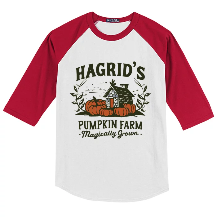 Retro Fall HagridS Pumpkin Farm Patch Autumn Pumpkin Garden Kids Colorblock Raglan Jersey