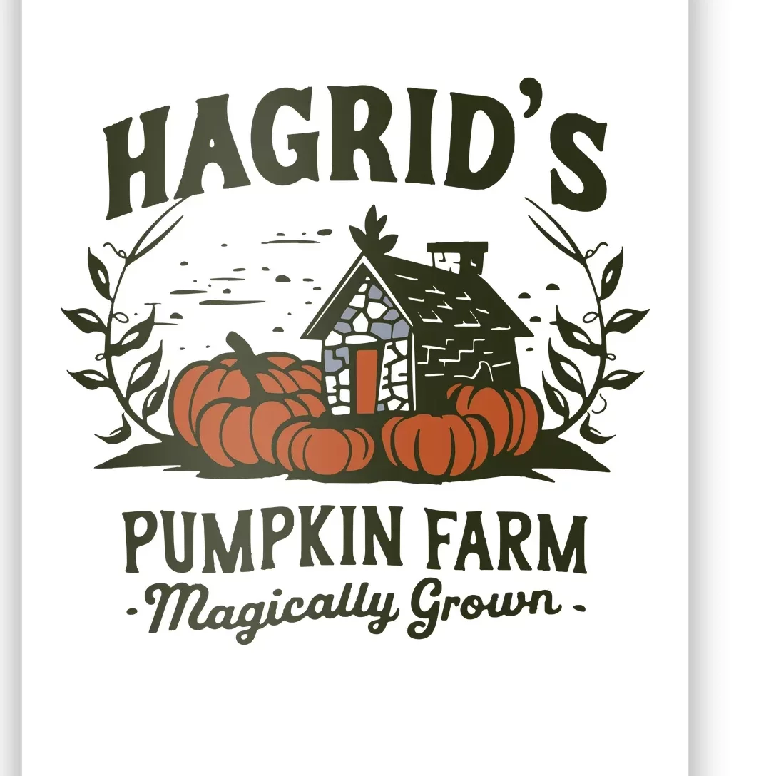 Retro Fall HagridS Pumpkin Farm Patch Autumn Pumpkin Garden Poster