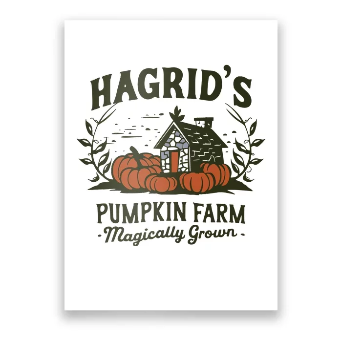 Retro Fall HagridS Pumpkin Farm Patch Autumn Pumpkin Garden Poster