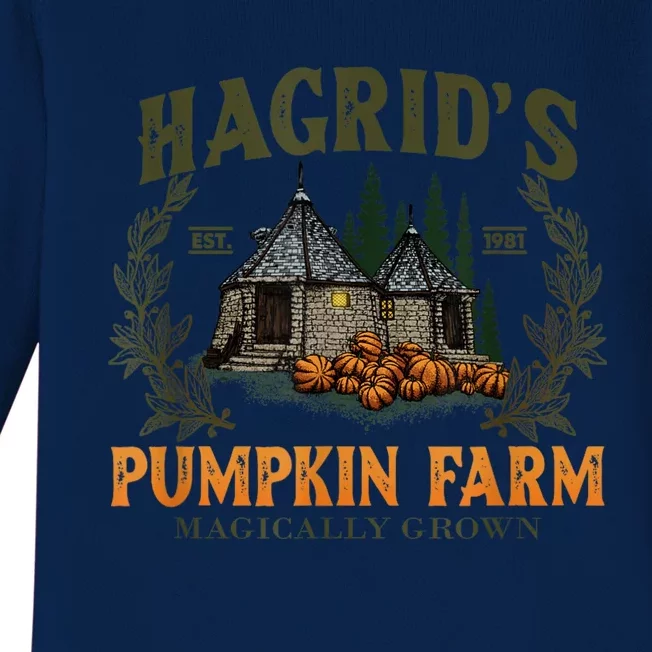 Retro Fall HagridS Pumpkin Farm Patch Autumn Pumpkin Garden Baby Long Sleeve Bodysuit