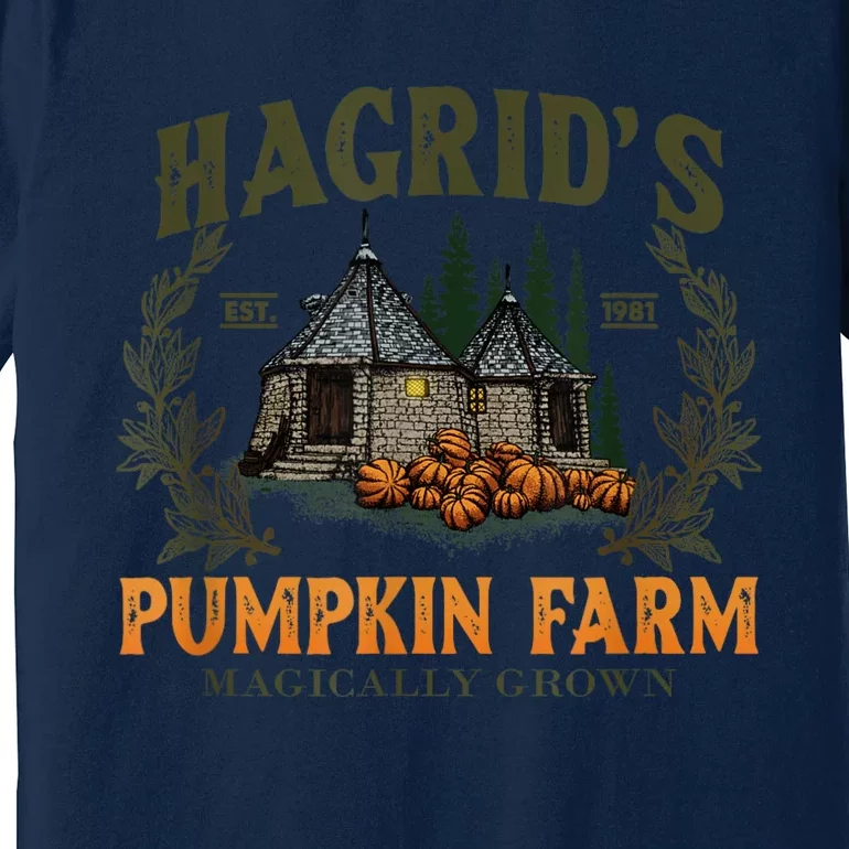 Retro Fall HagridS Pumpkin Farm Patch Autumn Pumpkin Garden Premium T-Shirt