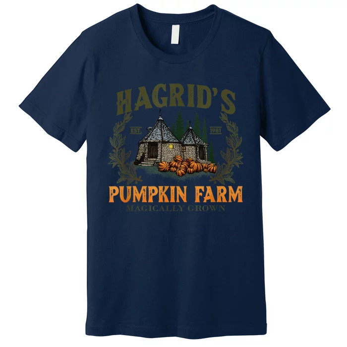 Retro Fall HagridS Pumpkin Farm Patch Autumn Pumpkin Garden Premium T-Shirt