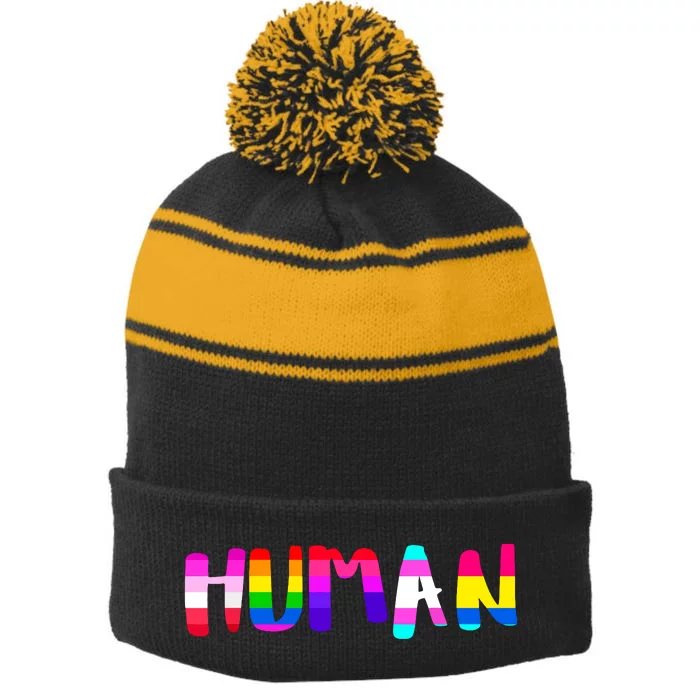 Rainbow Flag Human Rights Gay Rights Lgbtq Pride Month Stripe Pom Pom Beanie