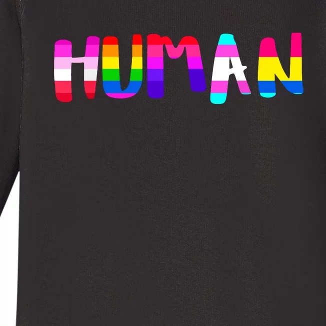 Rainbow Flag Human Rights Gay Rights Lgbtq Pride Month Baby Long Sleeve Bodysuit