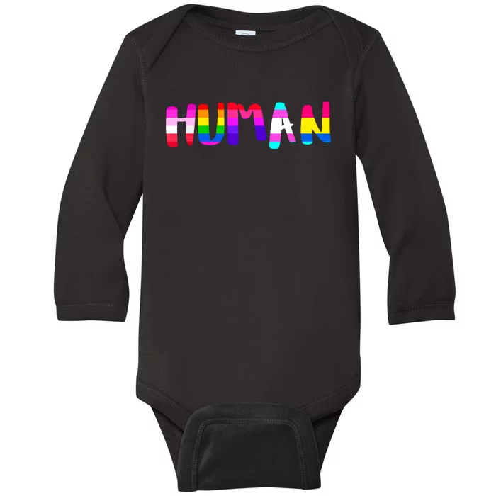 Rainbow Flag Human Rights Gay Rights Lgbtq Pride Month Baby Long Sleeve Bodysuit