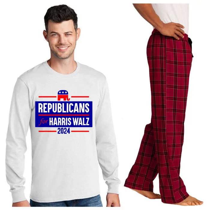 Republicans For Harris Walz Kamala Harris For President 2024 Long Sleeve Pajama Set