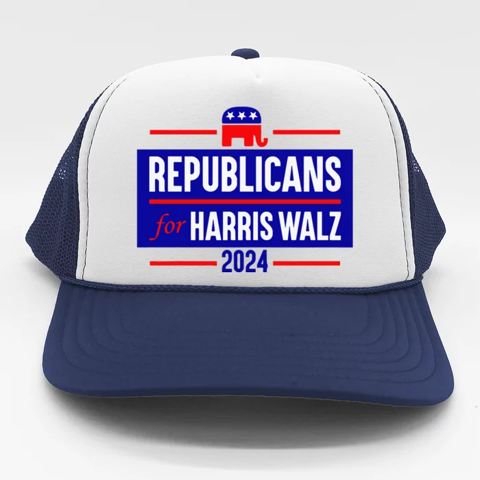 Republicans For Harris Walz Kamala Harris Trucker Hat