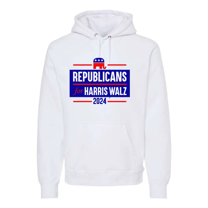 Republicans For Harris Walz Kamala Harris Premium Hoodie