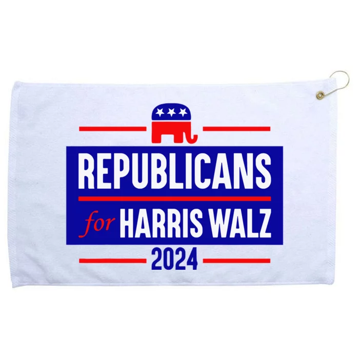 Republicans For Harris Walz Kamala Harris Grommeted Golf Towel