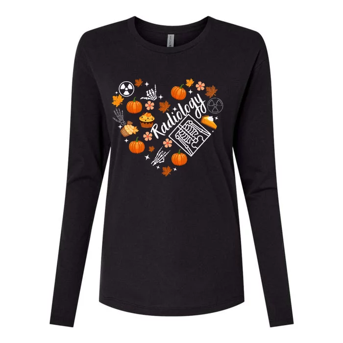 Radiology Fall Heart Xray Tech Autumn Pumpkin Thanksgiving Womens Cotton Relaxed Long Sleeve T-Shirt