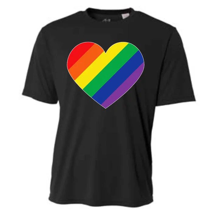 Rainbow Flag Heart Cooling Performance Crew T-Shirt