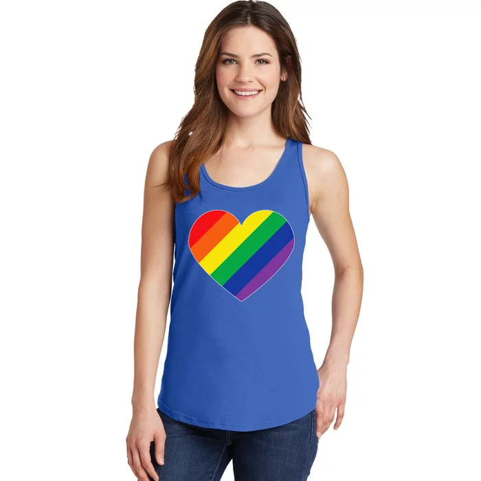 Rainbow Flag Heart Ladies Essential Tank