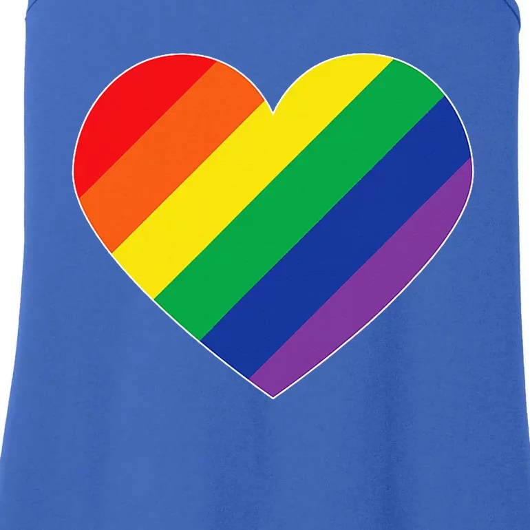 Rainbow Flag Heart Ladies Essential Tank