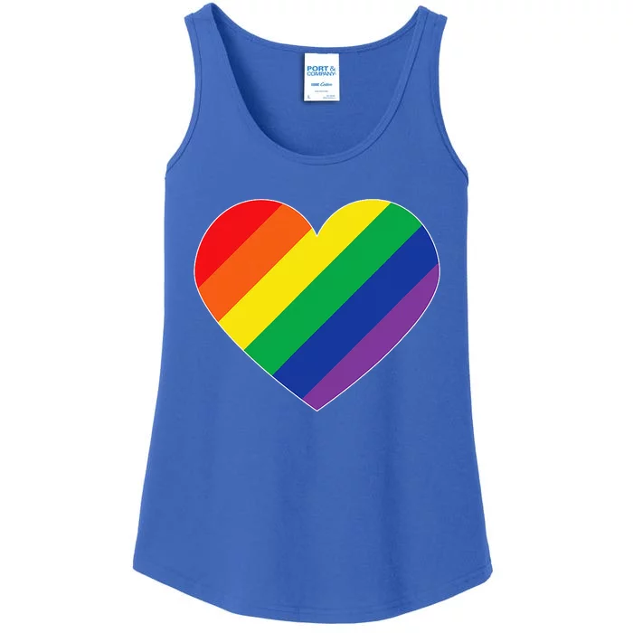 Rainbow Flag Heart Ladies Essential Tank