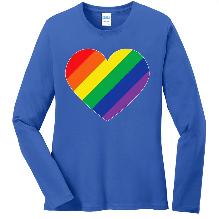 Rainbow Flag Heart Ladies Long Sleeve Shirt