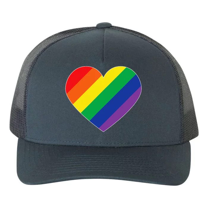 Rainbow Flag Heart Yupoong Adult 5-Panel Trucker Hat