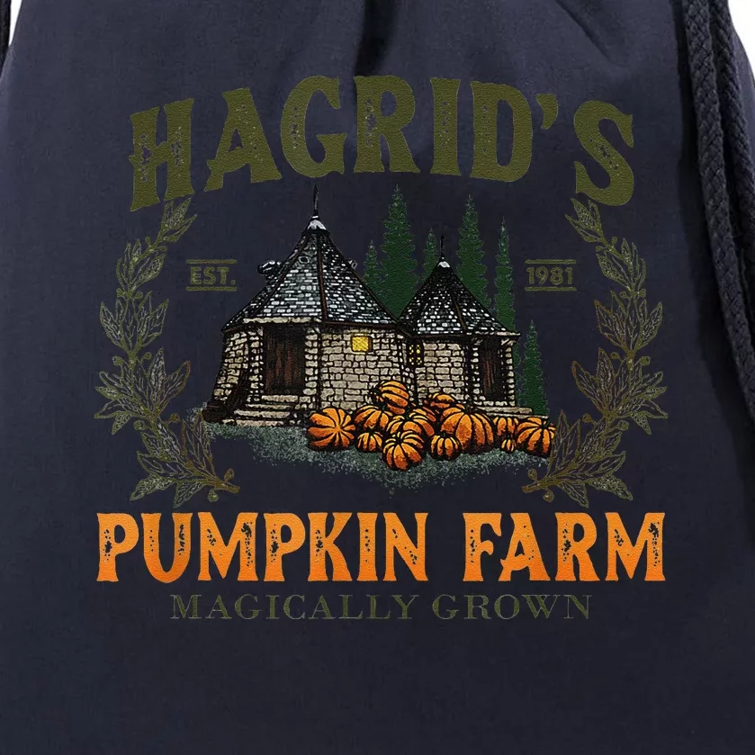 Retro Fall HagridS Pumpkin Farm Patch Autumn Pumpkin Garden Drawstring Bag