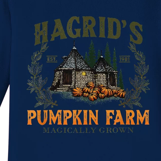 Retro Fall HagridS Pumpkin Farm Patch Autumn Pumpkin Garden Baby Long Sleeve Bodysuit