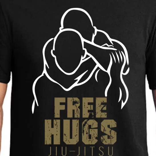 Retro Free Hugs Wrestling Judo Jiu Jitsu Funny Free Dad Hugs Funny Gift Pajama Set