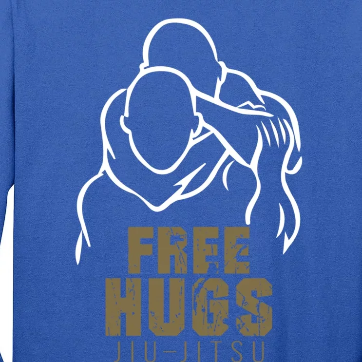 Retro Free Hugs Wrestling Judo Jiu Jitsu Funny Free Dad Hugs Funny Gift Tall Long Sleeve T-Shirt