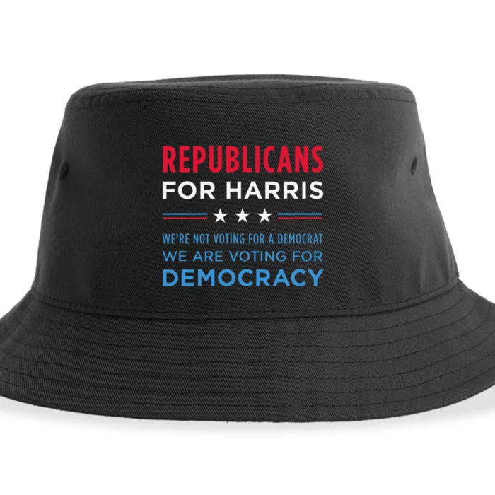 Republicans For Harris Adam Kinzinger 2024 Dnc Quote Gift Sustainable Bucket Hat