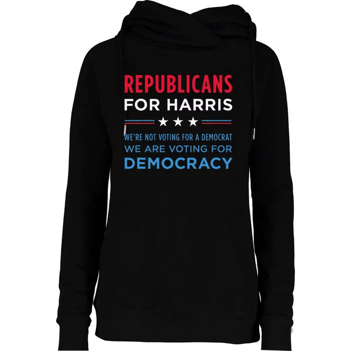 Republicans For Harris Adam Kinzinger 2024 Dnc Quote Gift Womens Funnel Neck Pullover Hood