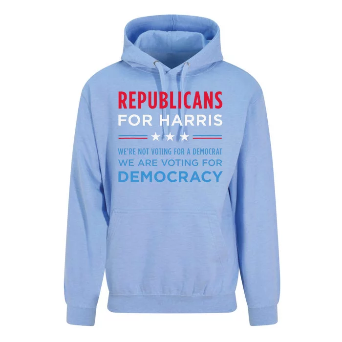 Republicans For Harris Adam Kinzinger 2024 Dnc Quote Gift Unisex Surf Hoodie