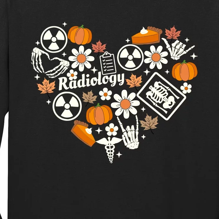 Radiology Fall Heart Xray Tech Autumn Pumpkin Thanksgiving Tall Long Sleeve T-Shirt