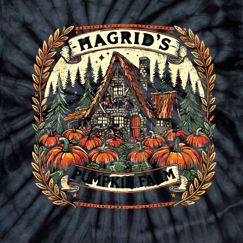 Retro Fall HagridS Pumpkin Farm Patch Autumn Fall HagridS Tie-Dye T-Shirt