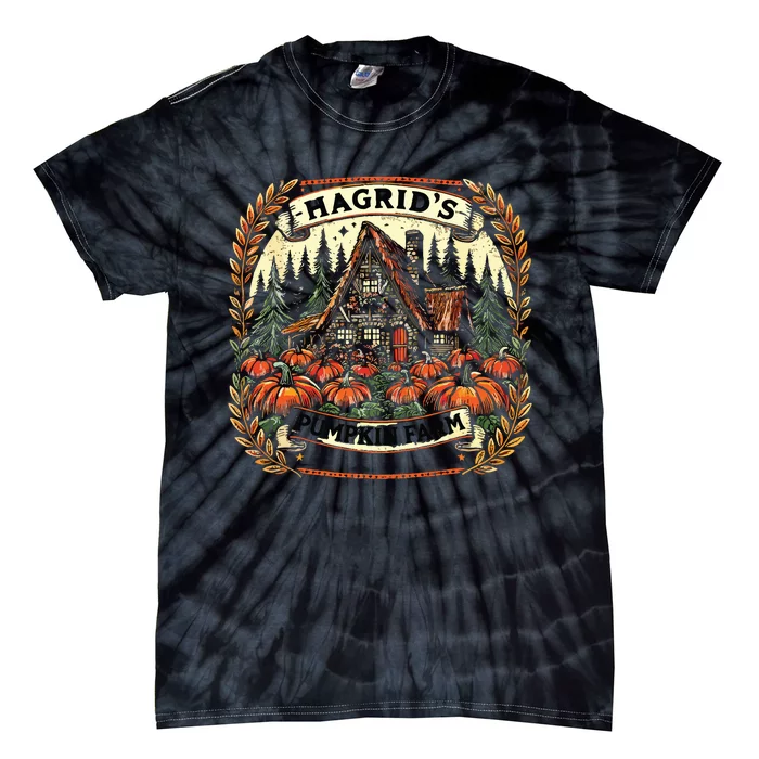 Retro Fall HagridS Pumpkin Farm Patch Autumn Fall HagridS Tie-Dye T-Shirt