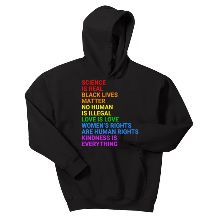 Rainbow Flag Human Rights Wo & Gay Rights LGBTQ+ Pride Kids Hoodie