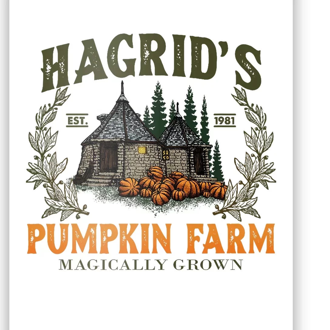 Retro Fall HagridS Pumpkin Farm Patch Autumn Pumpkin Garden Poster