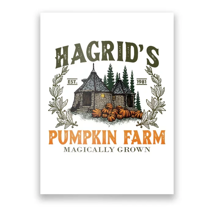 Retro Fall HagridS Pumpkin Farm Patch Autumn Pumpkin Garden Poster