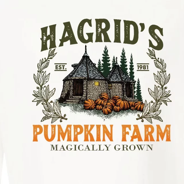 Retro Fall HagridS Pumpkin Farm Patch Autumn Pumpkin Garden Cropped Pullover Crew