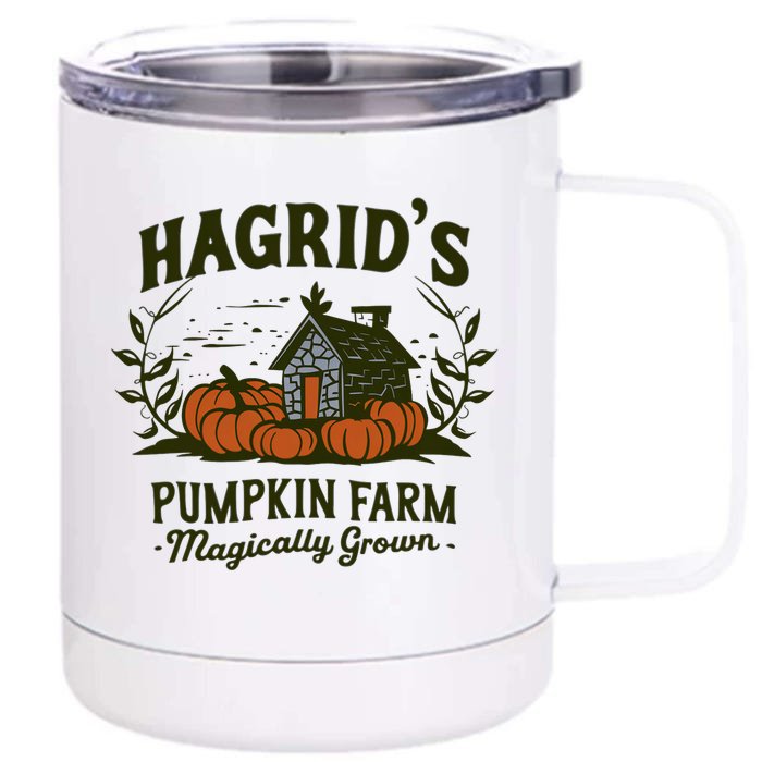 Retro Fall HagridS Pumpkin Farm Patch Autumn Pumpkin Garden Front & Back 12oz Stainless Steel Tumbler Cup