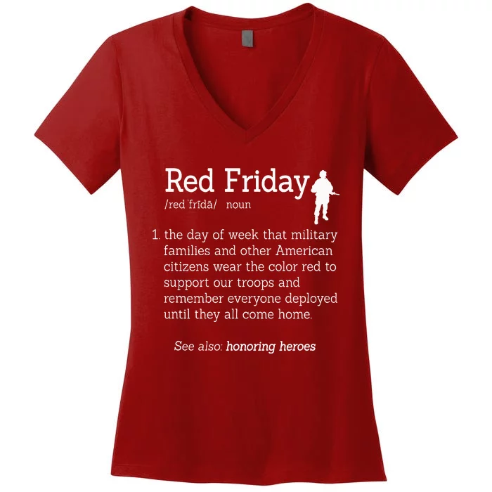 Red Friday Honor Heroes Definition Soldier Women's V-Neck T-Shirt