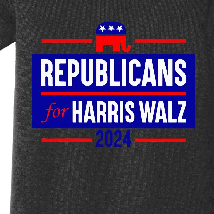 Republicans For Harris Walz Kamala Harris For President 2024 Baby Bodysuit