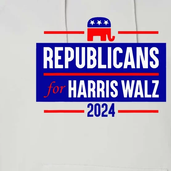 Republicans For Harris Walz Kamala Harris For President 2024 Performance Fleece Hoodie