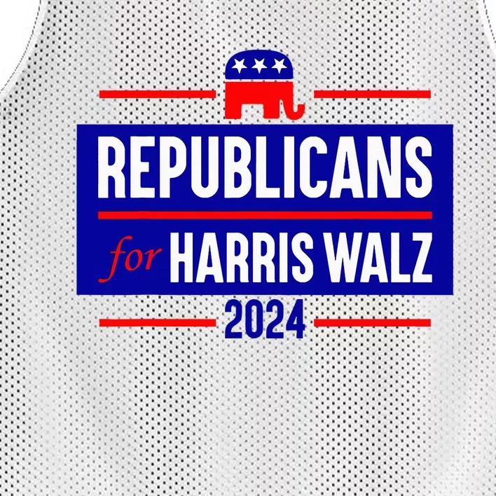 Republicans For Harris Walz Kamala Harris For President 2024 Mesh Reversible Basketball Jersey Tank