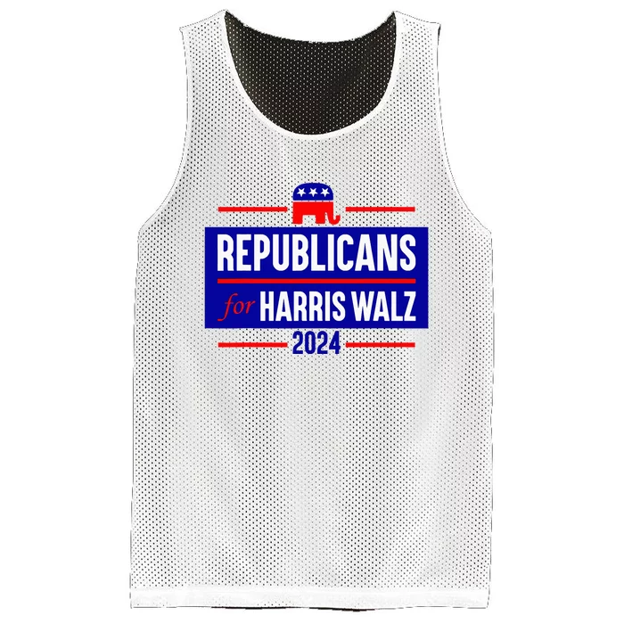 Republicans For Harris Walz Kamala Harris For President 2024 Mesh Reversible Basketball Jersey Tank