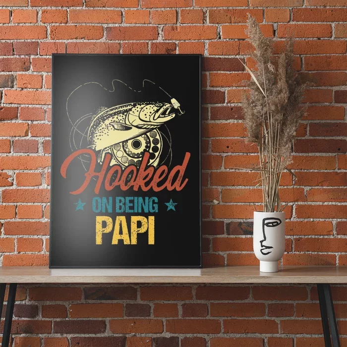 Retro Fishing Hooked On Being Papi Poster