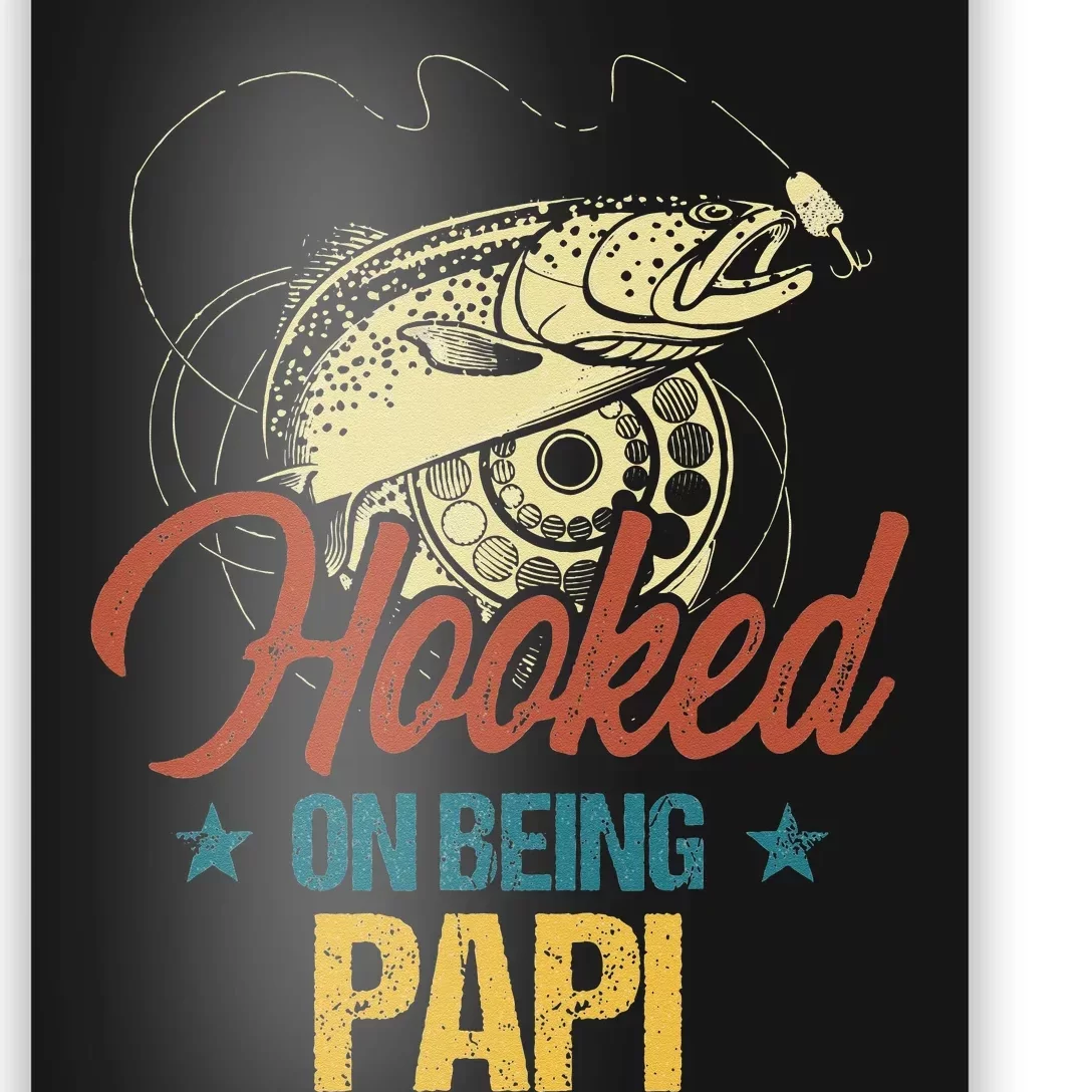 Retro Fishing Hooked On Being Papi Poster