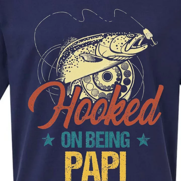 Retro Fishing Hooked On Being Papi Sueded Cloud Jersey T-Shirt