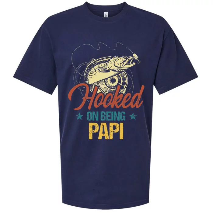 Retro Fishing Hooked On Being Papi Sueded Cloud Jersey T-Shirt