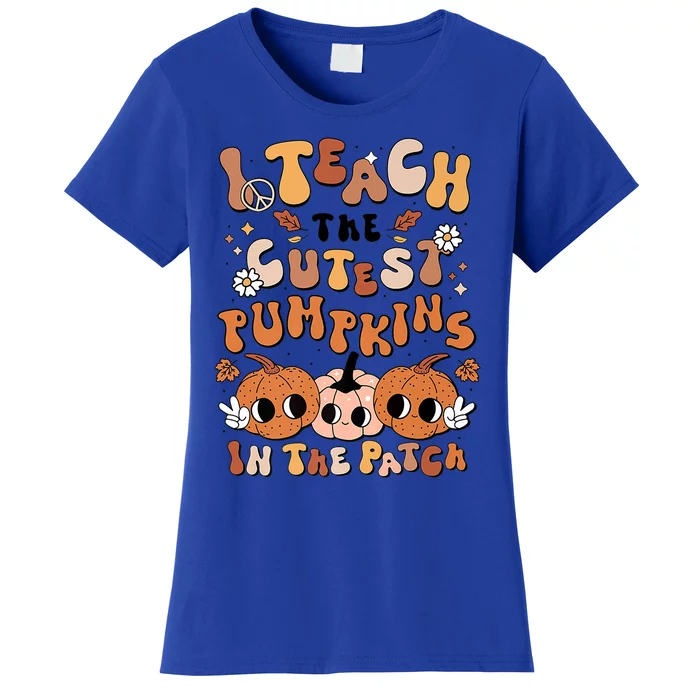 Retro Fall Halloween I Teach The Cutest Pumpkin In The Patch Gift Women's T-Shirt