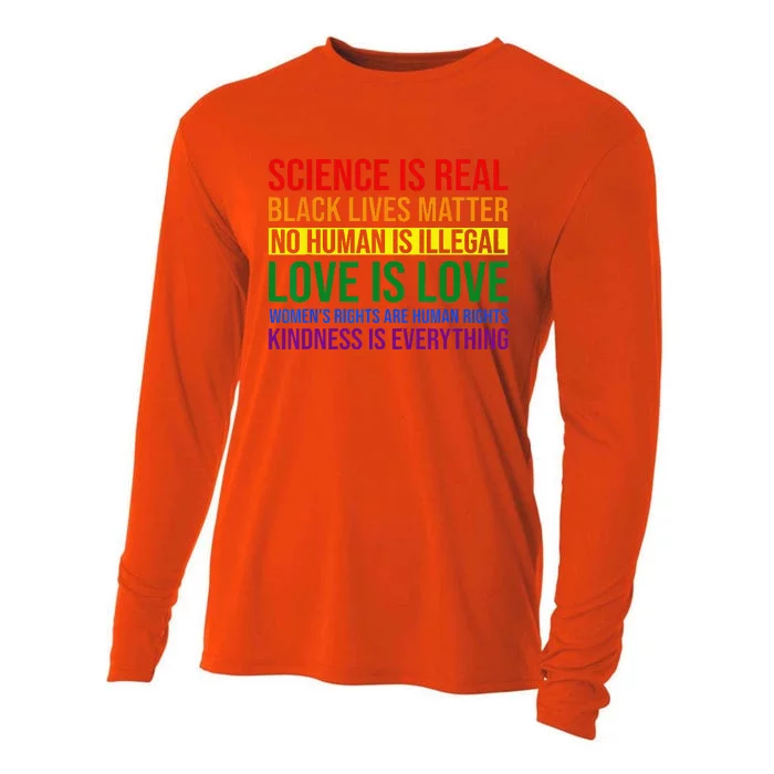 Rainbow Flag Human Rights Wo & Gay Rights LGBTQ+ Pride Cooling Performance Long Sleeve Crew