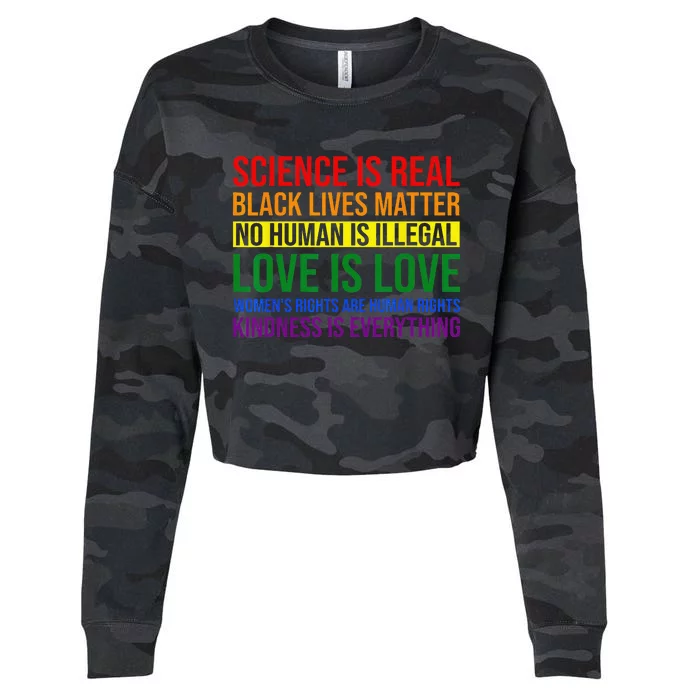 Rainbow Flag Human Rights Wo & Gay Rights LGBTQ+ Pride Cropped Pullover Crew