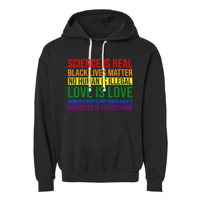 Rainbow Flag Human Rights Wo & Gay Rights LGBTQ+ Pride Garment-Dyed Fleece Hoodie